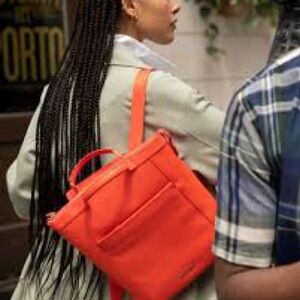 Cole Haan Grand Ambition Leather Convertible Backpack Orange